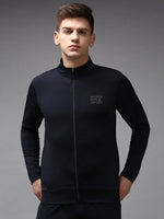 Men Blue Solid Sweatshirt-DF-022-Navyblue