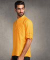 Hangup Men Standard Solid Men's Indian Wear-Mustard_Magic_Patch_Short2Kurta