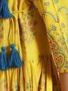 Anghrakha style Kurta with palazzo in Yellow