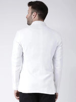 Hangup Men Standard Solid Men Formalwear-2Button_White_Blazer