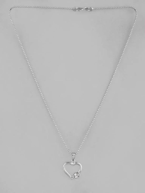 Silver Plated Heart Pandent Chain-VOJ128