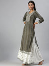 Women's Olive Printed Kurta Sets-SB32389-Olive