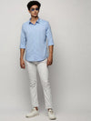 Men Blue Solid Shirt-LANCEPLAIN-219-Blue