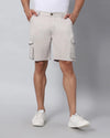 Solid Stretchable Shorts with 6 pockets-Grey-HCS6012-30