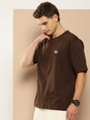 Difference of Opinion Brown Typography Oversized T-shirt