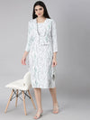 Women Off White Printed A-Line Dress-AE-15936-Offwhiteseagreen