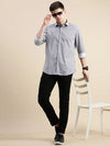 Men Purple Geometrical Casual Shirt-DAITON-3487-Lavender