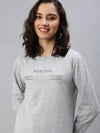 Women's Grey Solid SweatShirt-AN-09-Grey