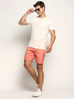 Men Peach Solid Shorts-ORBIT-1-Peach