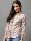 Women's Pink Printed Shirt-AE-333105-Peach