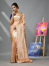 Peach Katan Silk Banarasi Saree With Ethnic Motifs And Zari Woven Designs-MA52KA441380059