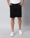 Solid Stretchable Shorts with 3 pockets-Black