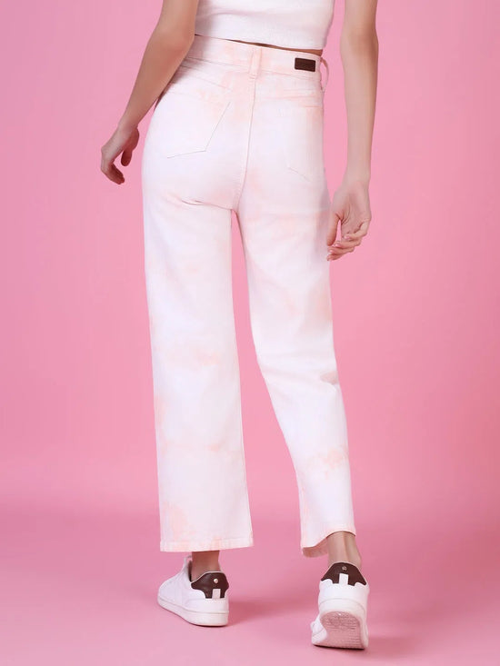 Women's Peach Solid Fit Denim Jeans-GZ-5039-Peach