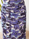 Women Purple Floral Crop Shirt With Side Ruched Maxi Skirt