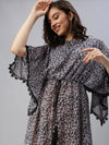 Women Black Printed Kaftan Dress-AE-9953-Black