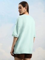 Dillinger Turquoise Blue Graphic Oversized Drop shoulder T-shirt