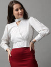 Women's White Printed Top-AE-7049-White