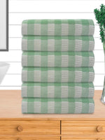 Athom Living Premium  Bath Towel 75 x 150 cm Pack of 6 Waffle Towel,Ultra Absorbent, Quick Dry, and Durable - Ideal for Spa, Gym, and Everyday Use, Light Green color-ATZ-BT-7F-C6