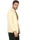 Hangup Men Standard Solid Men Formalwear-LemonLinenBlazer