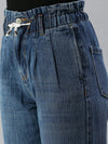 Women's Blue Solid Mom Fit Denim Jeans-GZ-5023BB-Blue