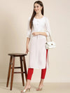 Women White Solid Straight Kurta-NJ-3522422-White