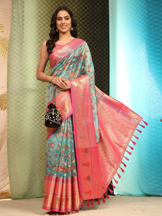 Refined Minimalist Drape Saree-SZ-DGLARA-BU-1927