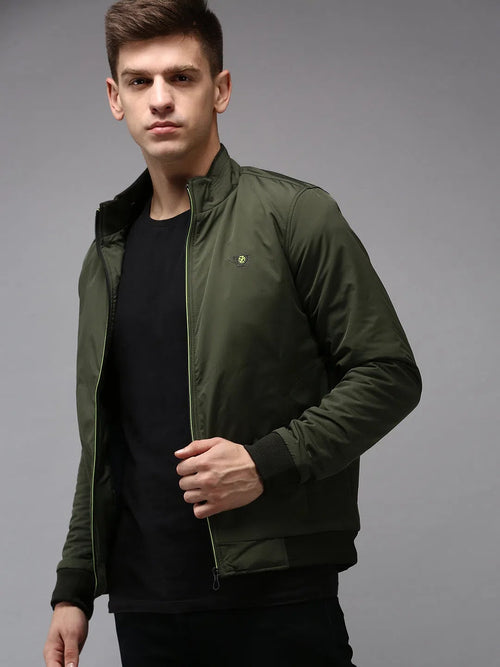 Men Green Solid Jacket-TG-6002-Olive