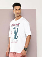 Dillinger White Graphic Oversized T-shirt-DLMOV297WHT-S