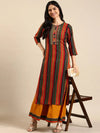 Women's Multi Striped Kurta Set-GW-1034-Multi