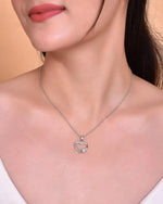 Silver Plated Heart Pandent Chain-VOJ128