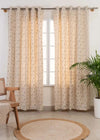 Blooming Meadows 100% cotton floral curtain for living room - Room darkening - Beige - Pack of 1-230421006