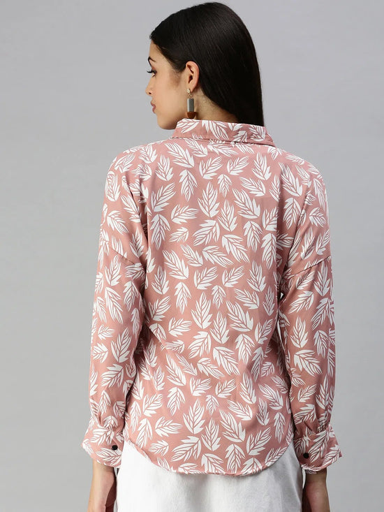 Women's Mauve Printed Shirt-AE-10199-Mauve