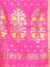 Hot Pink Cotton Saree With Zari Borders-MA64BCT401190039