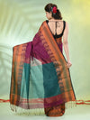 Magenta Cotton Saree With Zari Borders-MA66BCT43620060