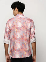 Men Grey Floral Shirt-PRISM-M204-1614-Grey