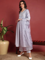 Ahika Cotton Solid Grey Indian Ethnic