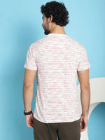 Venitian Men All Over printed pink Colour Round Neck Cottton T-Shirt