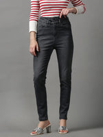 Women's Grey Solid Super Skinny Fit Denim Jeans-IM-10024-Grey