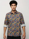 Men Navy Geometrical Shirt-PRISM-M204-1608-Navyblue