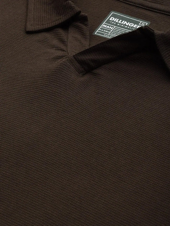 Dillinger Brown Solid Regular Polo T-shirt