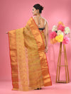 Dark Beige Pure Cotton Tant Saree With Zari Border-MA51TT43540043