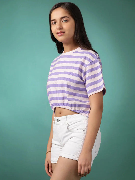 Lil Tomatoes Girls Cotton Crop Top-GGT-S24-1472_PURPLE_28