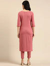 Women's Pink Solid Kurta Set-SKC-3310-Pink