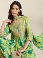 Women Green Solid Kurta Set-GW-3691-Green