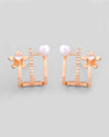 Gold Plated Crystal Studded Stud Earrings-VOJ458