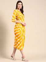 Overlap Midi Dress in Yellow