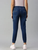 Women's Blue Solid Denim Jeans-CR-7790-Blue