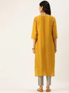 Women's Mustard Solid Straight Kurtas-SB-44464-Mustard