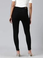 Women Black Solid Skinny Fit Denim Jeans-GZ-5770-Black