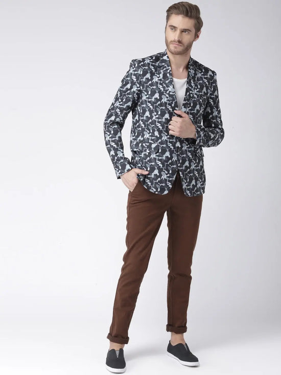 Hangup Men Standard Printed Men Formalwear-BlackCamo